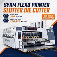 Machine de fabrication de boîtes en carton avec impression flexo multicolore, rainurage, découpe, alimentation par bord non écrasable et réglage en un clic