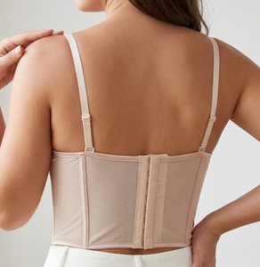 Sexy Party Club Femmes Corset Tops Fishbone Support Court Débardeurs Mince <span class=keywords><strong>Maille</strong></span> Voir Solide Respirant Casual Bustier Camisoles - Product Image 3
