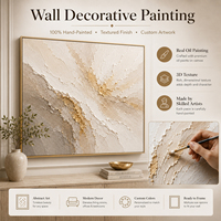 Art mural abstrait Rhythm in Ivory, peinture moderne sur toile texturée, décoration moderne pour salon, taille personnalisée