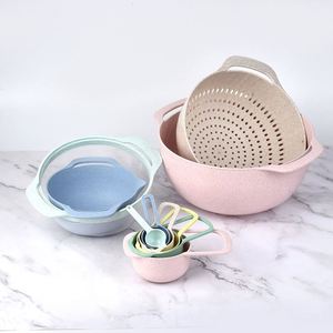 Juego de 10 Tazas Medidoras de Paja de Trigo Ajustables y Coloridas para Cocina, Utensilio de Cocina - Product Image 3