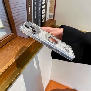 Fashion Clear Diamond kt cat Mirror Bracket Mobile phone case for <b>iPhone</b> 17 16 15 14 13 pro max Transparency Glitter Back Cover - Product Image 6