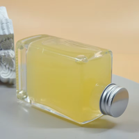 Pequeño 200ml 280ml Tapa de rosca Bebidas cuadradas Botellas de vidrio Botella de cerveza de champán transparente vacía para batidos de jugo Licor de soda