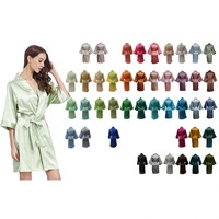 Ropa de Dormir de Satén de Lujo Personalizada para Mujer, Camisón de Satén Tejido hasta la Rodilla para Verano, Vestido de Dormir Sexy para Mujer