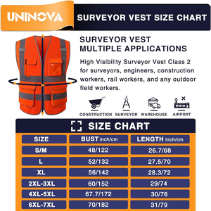 <span class=keywords><strong>Gilet</strong></span> de sécurité haute visibilité UNINOVA, orange, en maille, classe 2 ANSI, réfléchissant, avec poches et fermeture éclair, pour hommes et femmes, <span class=keywords><strong>travaux</strong></span> de construction - Product Image 6