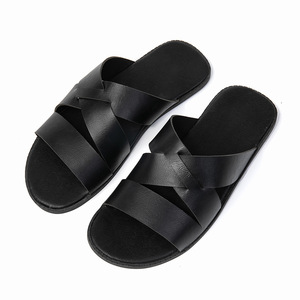 Sandalias Cruzadas para Hombre, Verano, Cuero Genuino, Punta Abierta, Suela de Goma Antideslizante, Uso Casual - Product Image 1
