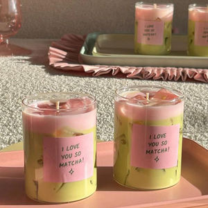 Bougie parfumée AIKUN en forme de latte au café, en cire de soja, dans un bocal en verre, pour la décoration de la maison et de la cuisine - Product Image 1