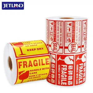 Nhãn Dán Cảnh Báo Mong Manh Nhãn Vận Chuyển Nhãn Hiệu Jetland-Nhãn Dán Chăm Sóc Khách Hàng Nhãn Dán Thùng Carton Tự Dính Chắc Chắn