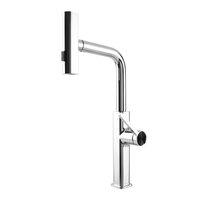SANIPRO Robinet de cuisine en alliage de zinc à rotation 360° avec douchette extractible 3 voies et fonction cascade