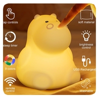 Nouveau avec télécommande 7 couleurs changeantes veilleuse hippopotame Silicone lumières pépinière pour enfants bébé chambre lampe