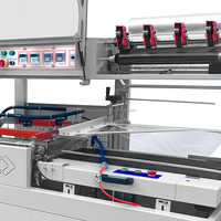 Machine d'emballage automatique de type L pour films plastiques, boîtes, bouteilles, livres, bocaux et canettes avec fonctions de scellage et de découpe