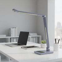 Lampe de bureau LED contemporaine simple en ABS, à commande tactile électrique, double gradation, flexible, pour bureau, étude et lecture nocturne