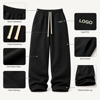 Pantalon de jogging large à logo personnalisé, de haute qualité, pour hommes, en coton, style streetwear, en molleton