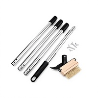 Brosse à désherbeur télescopique en acier inoxydable pour le nettoyage des interstices de jardin, grattoir à mousse pour pavés et joints de patio