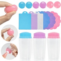 Nouvel ensemble de 4 tampons et grattoirs pour nail art, tampons en silicone multi-usages pour le transfert de motifs sur ongles, Zhejiang