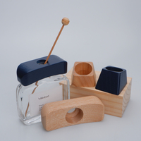 Bouchon couronne de diffuseur de roseau de couleur personnalisée écologique couvercles de bouteille en bois d'aromathérapie naturelle