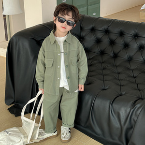 Conjunto de Niño Nueva Colección Primavera-Otoño Estilo Moderno Top Pantalón Deportivo Casual Ropa de Trabajo Ropa Infantil para Niños y Niñas - Product Image 1