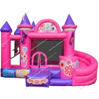 Château Gonflable Princesse, Château Gonflable pour Enfants, Combo Château Gonflable et Parcours d'Obstacles pour Enfants
