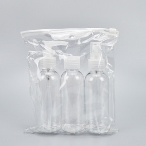 Travel Size Plastic <b>Spray</b> Bottles Transparent Refillable Cosmetic Packaging <b>Set</b> Portable For Daily Use - Product Image 1