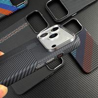 Étui de téléphone portable magnétique en PC rigide avec texture en fibre de carbone de luxe pour iPhone 18 17 16 15 14 13 Pro Max, coque de protection antichoc
