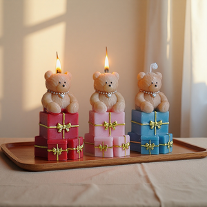 Nuevo regalo de San Valentín oso de peluche vela molde DIY lindo Animal fragancia vela - Product Image 5