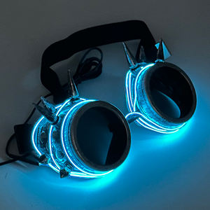 Lunettes rétro Cyberpunk lumière LED lunettes <span class=keywords><strong>Steampunk</strong></span> lunettes lumineuses Cool pour hommes femmes Halloween Cosplay fournitures de mode - Product Image 3