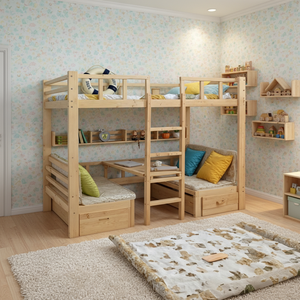 Lit superposé pleine grandeur avec <span class=keywords><strong>bureau</strong></span> Convient aux adolescents Convient aux adolescents - Product Image 2