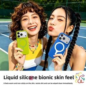 Custom Liquid Silicone Magnetic Mobile Phone <b>Cases</b> for iPhone 17 16 Pro Max With Camera Touch Button Shockproof Protective Cover - Product Image 4