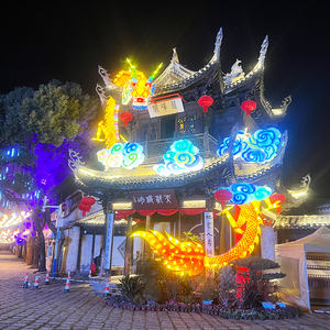 فوانيس تنين من الحرير بالعام الجديد الصينية للديكور في الأماكن الخارجية كبيرة الحجم للبيع - Product Image 5