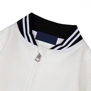 Veste universitaire blanche LONG MISSION INDUSTRY unisexe, col mandarin, coupe classique, 100% coton/laine, respirante, pour l'hiver - Product Image 4