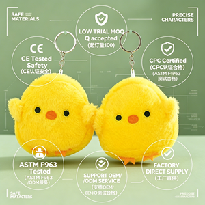 Directo <span class=keywords><strong>de</strong></span> fábrica al por mayor 10cm <span class=keywords><strong>dibujos</strong></span> animados Kawaii pollo animales <span class=keywords><strong>de</strong></span> peluche pollito amarillo colgante llavero bolsa decoración niños regalos - Product Image 5