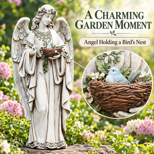 Statue <span class=keywords><strong>d</strong></span>'<span class=keywords><strong>ange</strong></span> de jardin en résine tenant un <span class=keywords><strong>nid</strong></span> <span class=keywords><strong>d</strong></span>'oiseau, figurine <span class=keywords><strong>d</strong></span>'<span class=keywords><strong>ange</strong></span> peinte à la main aspect pierre, <span class=keywords><strong>d</strong></span>écoration commémorative extérieure résistante aux intempéries pour porche - Product Image 6