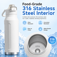 Bouteille isotherme en acier inoxydable 316 pour eau froide, grande capacité, pour sports de plein air, isolation thermique 12-24h, portable pour homme