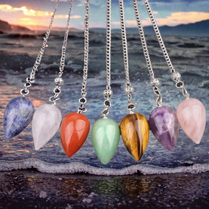 Péndulo de Cristal de <span class=keywords><strong>Cuarzo</strong></span> Natural para Radiestesia, Cristales Irregulares Espirituales, Suministros de Brujería, Piedra Preciosa Tallada para Adivinación y Amor - Product Image 3