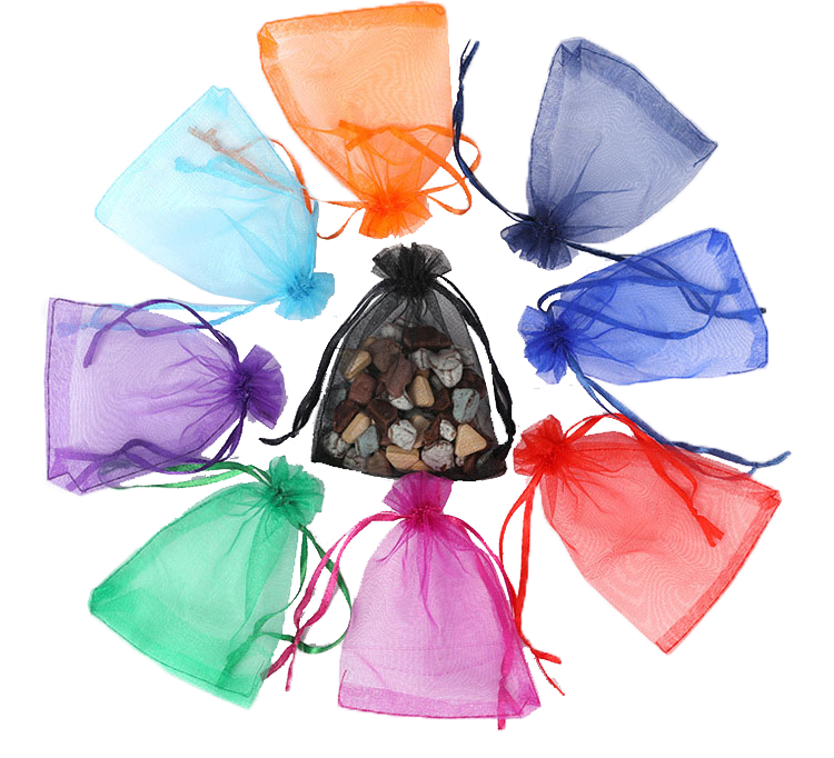 7x9cm Logo personnalisé impression Organza sacs de rangement Organza sacs-cadeaux bijoux parfum bougie Organza sacs en gros