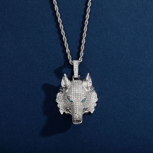 Colgante de circón con cabeza de lobo <span class=keywords><strong>en</strong></span> la espalda, joyería de oro de 14K para teléfono, estilo Hip Hop europeo y americano - Product Image 4