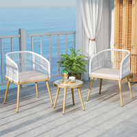 Ensemble de meubles de conversation en rotin PE moderne pour l'extérieur, ensemble de bistrot pour patio avec table basse pour véranda, balcon