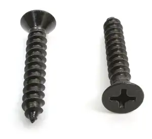 DIN ISO JIS GB ANSI标准黑色不锈钢平头菲利普斯木螺钉，不锈钢自攻螺钉