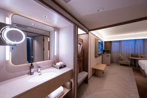 Современный роскошный комплект мебели для гостиничных номеров из массива дерева, изготовленный на заказ, прочный и долговечный. - Product Image 5