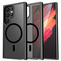 Étui de téléphone magnétique en PC mat pour Samsung Galaxy S26 S24 ultra S23FE S22plus A56 A17 A05, coque arrière rigide antichoc