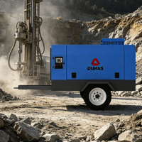 Compresseur d'air à vis diesel portable DUKAS SDP-420E, lubrifié, refroidi par air, haute efficacité, 12 m/min, 0,8 MPa, pour usage intensif en construction