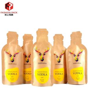 Bottiglia di Vodka dell'alcool del sacchetto della bevanda del vino su ordinazione del sacchetto di carta Kraft marrone di forma speciale - Product Image 4