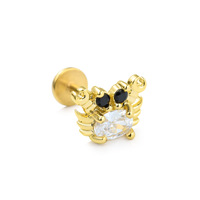 Conception personnalisée Goujons de nez à dos plat en titane G23 Hypoallergénique Bijoux corporels en plaqué or Accessoire de piercing à la mode