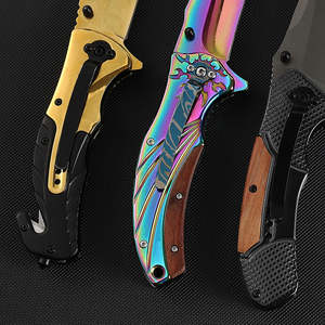 Navaja Plegable Táctica de Bolsillo Bochen F81 F88 F90, Hoja de Acero Inoxidable Color Titanio, para Campismo, Supervivencia y Uso Diario - Product Image 3