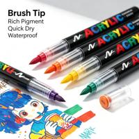 Marqueurs acryliques à pointe fine et pinceau souple en gros, encre pigmentée vive à forte couvrance, sûrs pour les loisirs créatifs des enfants et des adultes, personnalisation