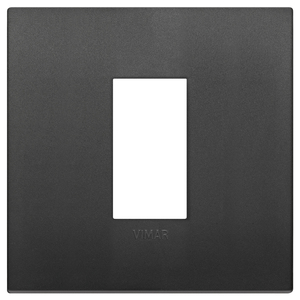 Vimar Black Wall <b>Switch</b> Plate 9x9cm Matte Finish For Indoor Use - Product Image 1