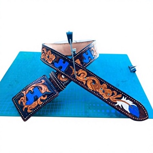 Ceinture pour enfants en cuir de vache véritable faite à la main, avec boucle à ardillon carrée en acier, style vintage, écologique, imperméable, haute résistance, largeur 3,8 cm - Product Image 5