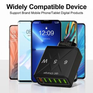 6-Port USB Fast Charger QC3.0 LED <b>Light</b> Multi-Port Charging Head <b>with</b> US/EU/UK <b>Plug</b> for Global Use - Product Image 5