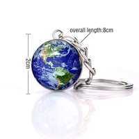 Porte-clés Pendentif Système Solaire Lumineux en Cristal, Neuf Planètes, Jupiter, Galaxie, Rond Double Face, Terre, Cadeau d'Affaires