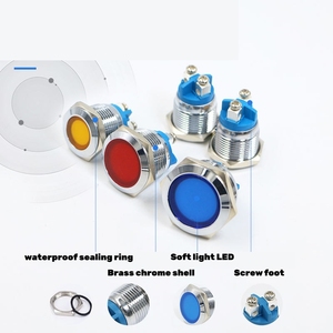 Luz indicadora LED metálica de alta luminosidad 6mm 8mm 12mm 16mm 19mm 22mm Lámpara de señal piloto AC DC 3V 5V 12V 24V 220V - Product Image 2