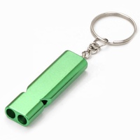 Sifflet Porte-clés Multifonction Portable d'Extérieur à Haut Décibel 150dB, Double Tuyau en Alliage d'Aluminium, Outil de Survie d'Urgence